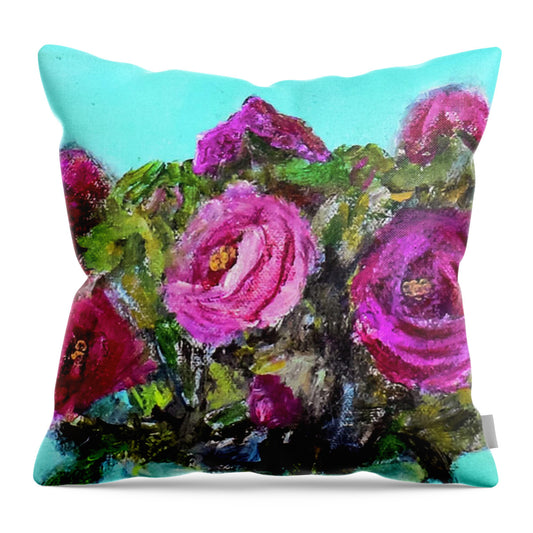 Antique Roses - Never too Many -original in private collection - Throw Pillow