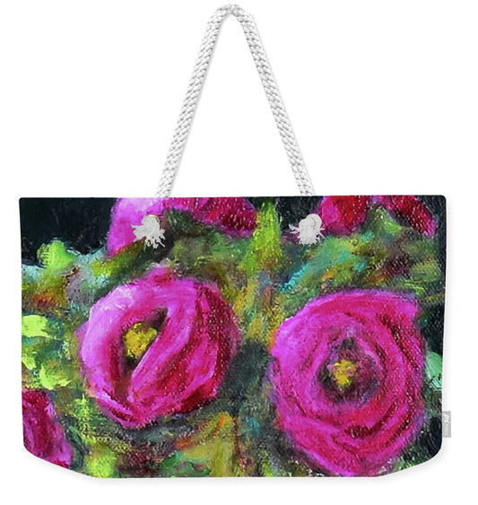 Ladybug and Pink Roses - Weekender Tote Bag