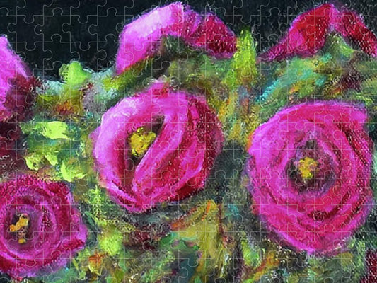 Ladybug and Pink Roses - Puzzle