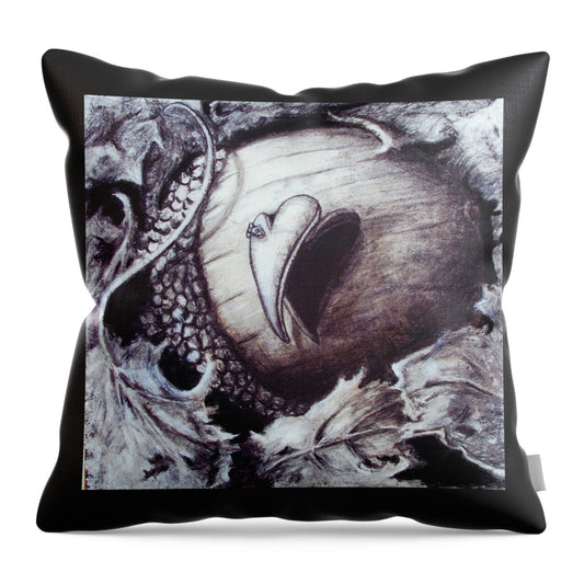 Little Acron and the Door to the Universe -original in private collection - Throw Pillow