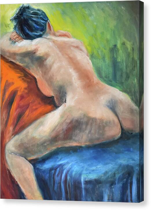 Sleeping Nude Model - Canvas Print