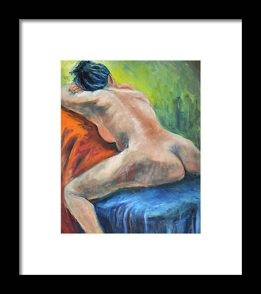 Sleeping Nude Model - Framed Print