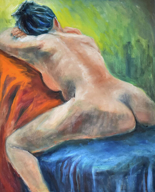 Sleeping Nude Model - Art Print