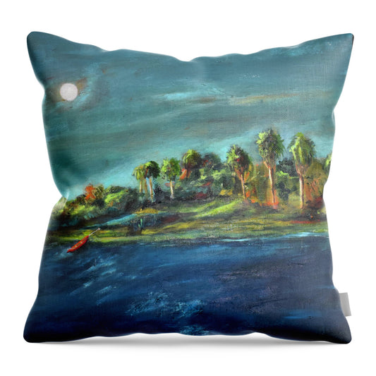 The Red Canoe, DI - Throw Pillow