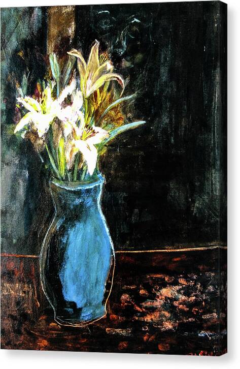 White Lilies and the Watchers -original in private collection - Canvas Print