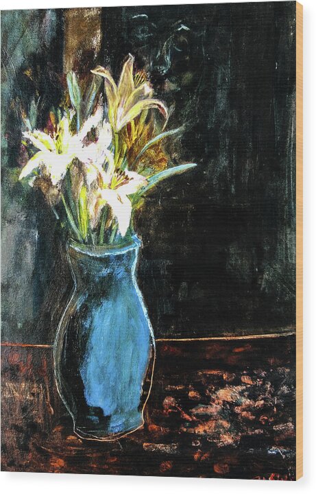 White Lilies and the Watchers -original in private collection - Wood Print