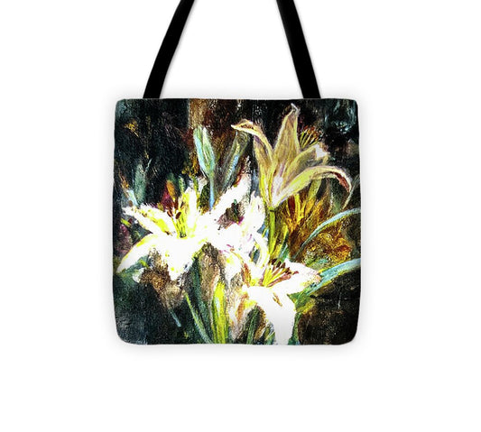 White Lilies and the Watchers -original in private collection - Tote Bag