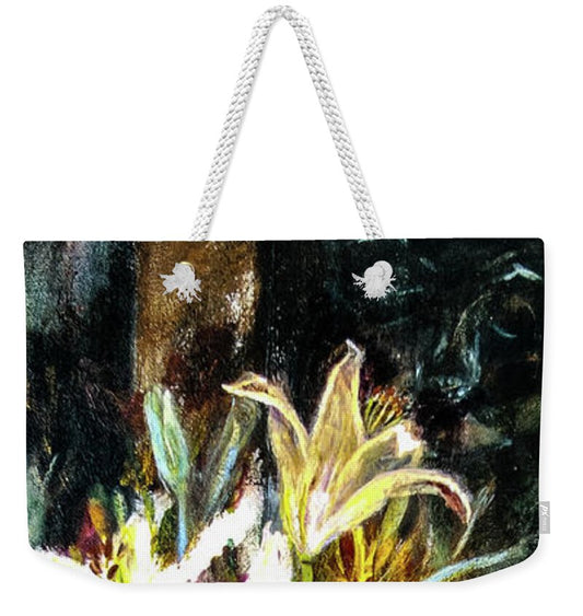 White Lilies and the Watchers -original in private collection - Weekender Tote Bag