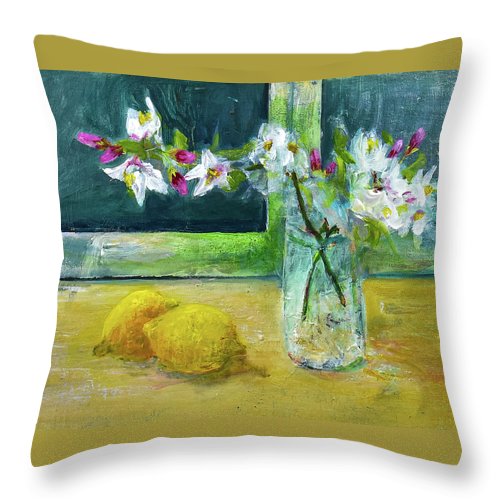 Blossoms and Lemons from my Lemon Tree - Throw Pillow