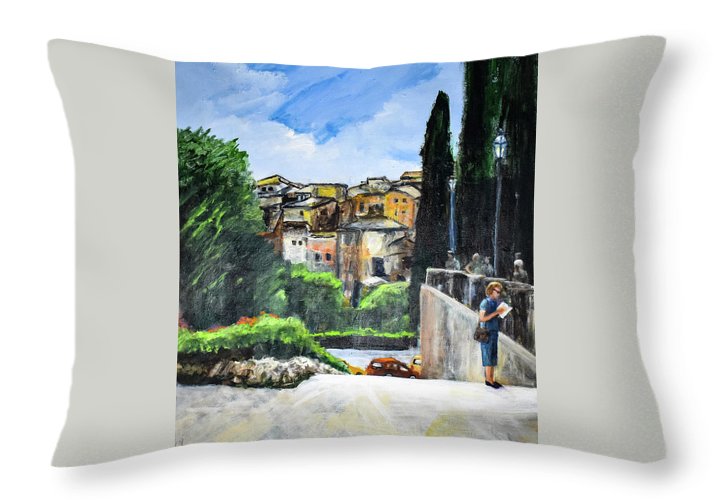 Somewhere in Rome, Italy - Throw Pillow