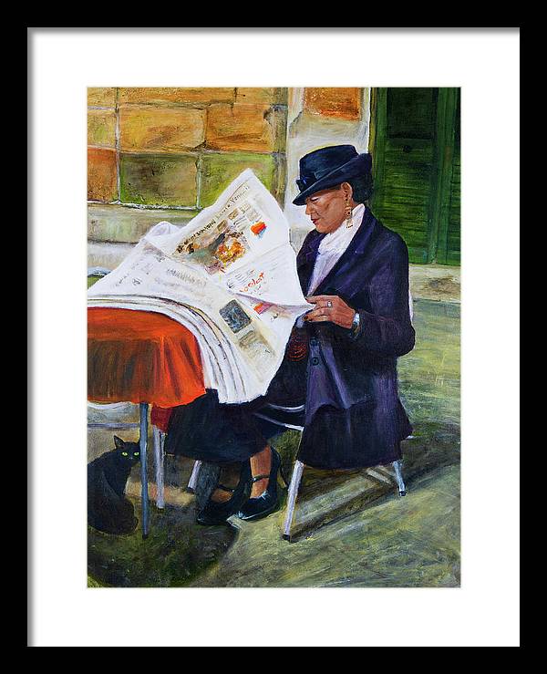 The Contessa and the Cat - Framed Print