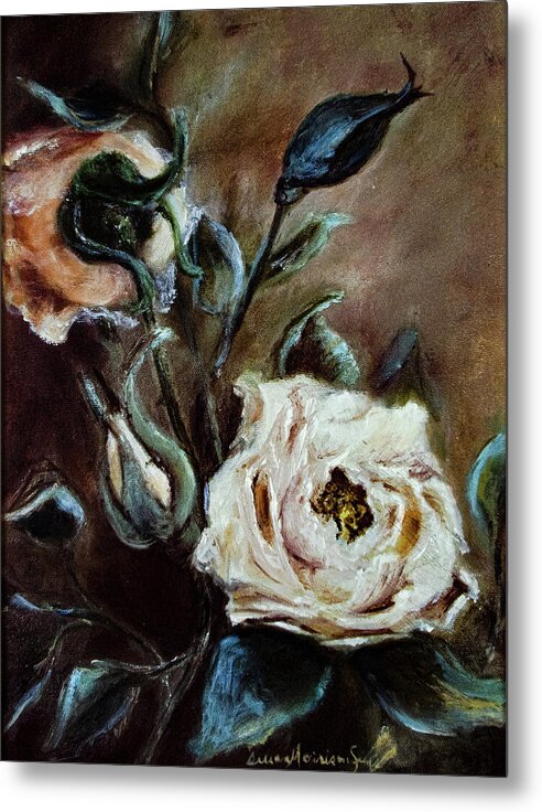Pink Roses and Regrets -original in private collection - Metal Print