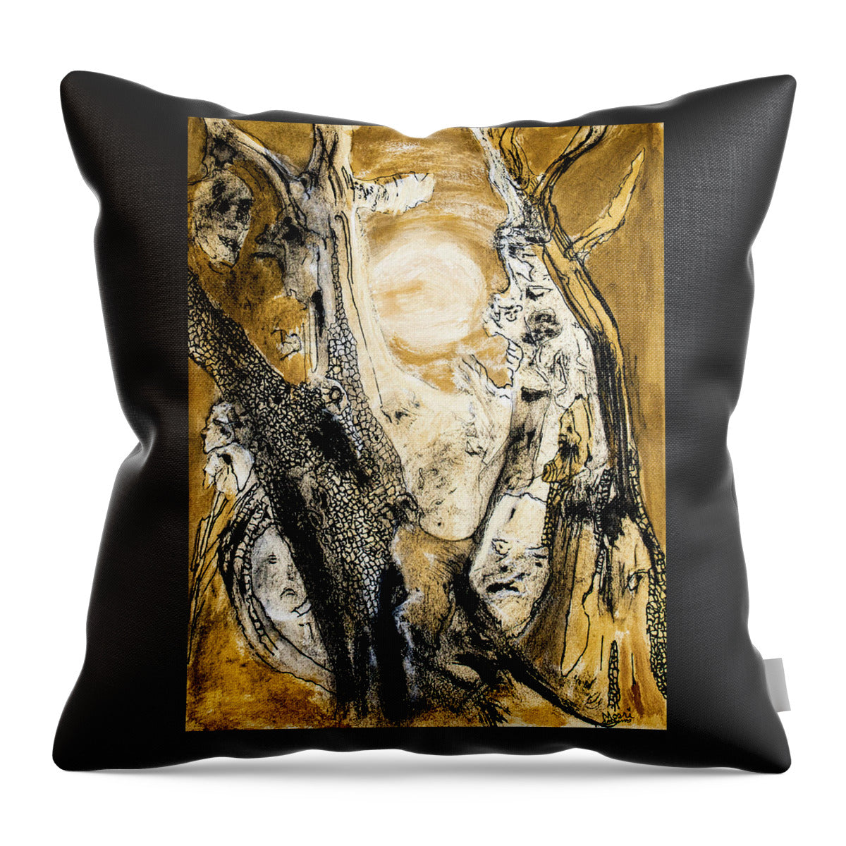 Secrets of the Yellow Moon 4 - Throw Pillow