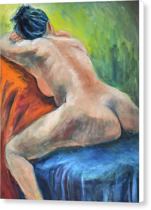 Sleeping Nude Model - Canvas Print