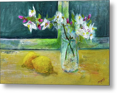 Blossoms and Lemons from my Lemon Tree - Metal Print