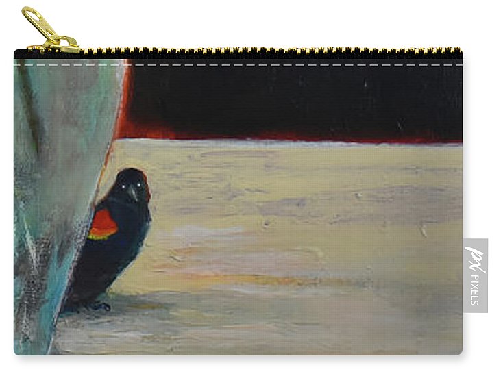 Curiosity, Red-winged Blackbird - open window series - Zip Pouch