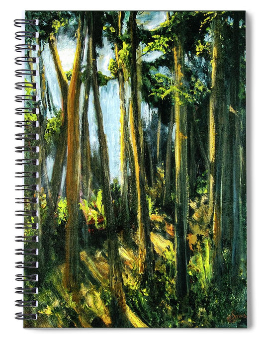 Moonlit Path along the River - Spiral Notebook