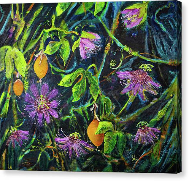 Passion Flower Vine - Wildflower series - Canvas Print