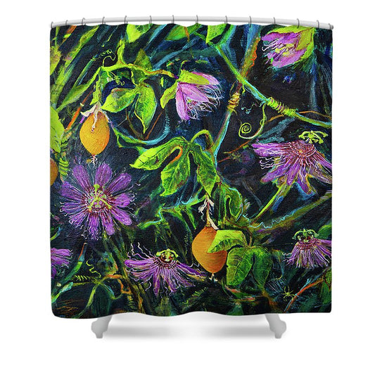 Passion Flower Vine - Wildflower series - Shower Curtain
