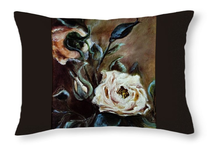 Pink Roses and Regrets - Throw Pillow