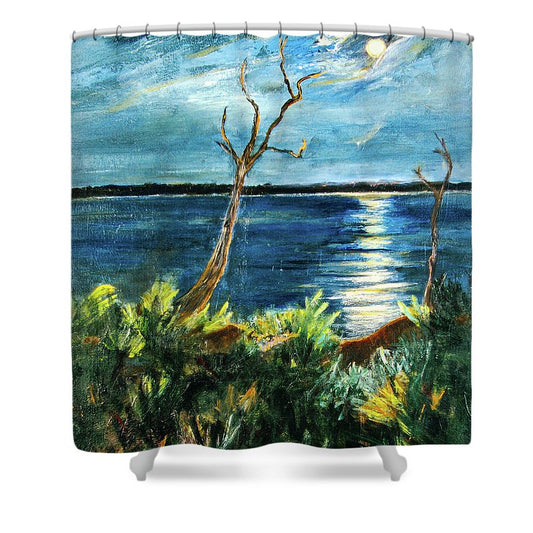 Reaching for the Moon - Shower Curtain