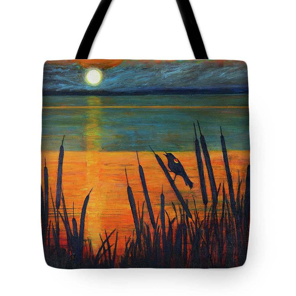 River Song, Red-winged Blackbird - Tote Bag