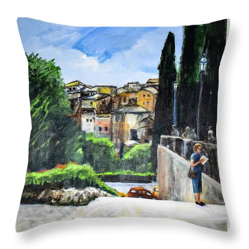 Somewhere in Rome, Italy - Throw Pillow