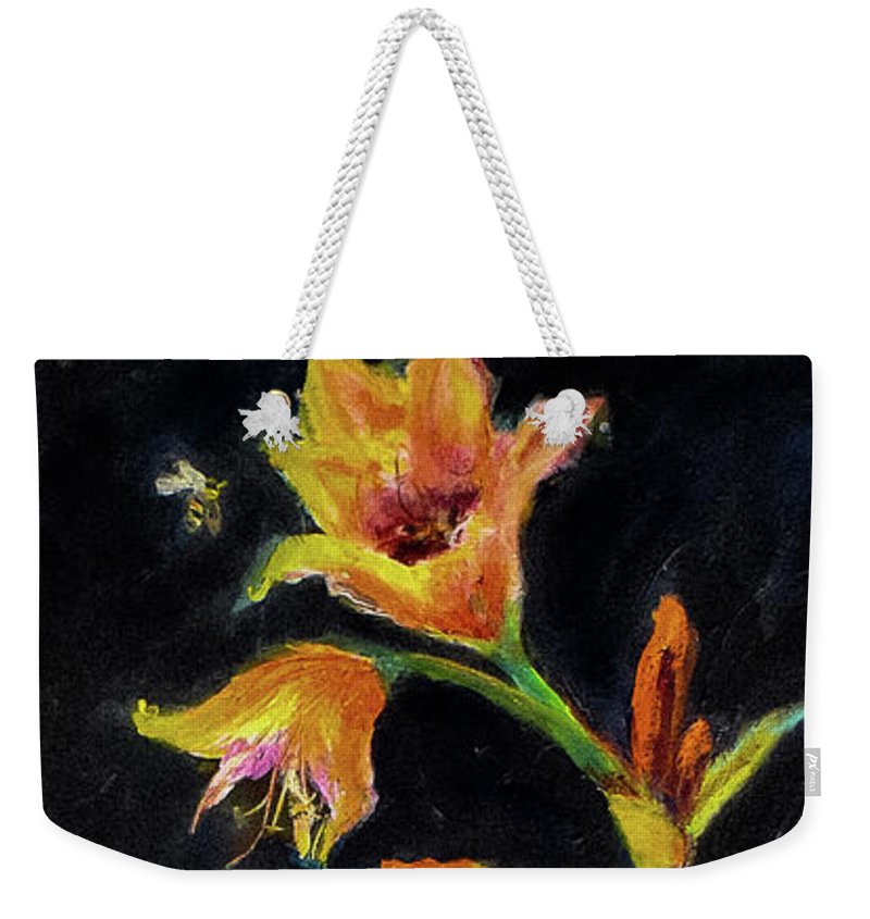 The Runaway Bee, he may have to spend the night - Open Window series - Weekender Tote Bag