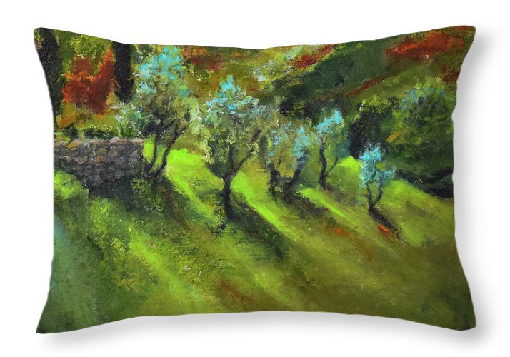 Tuscan  Hillside 'en plein air - Throw Pillow