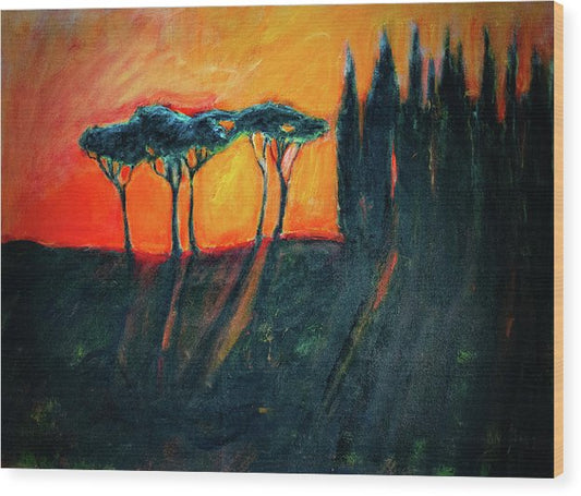 Tuscan Sunset - Wood Print