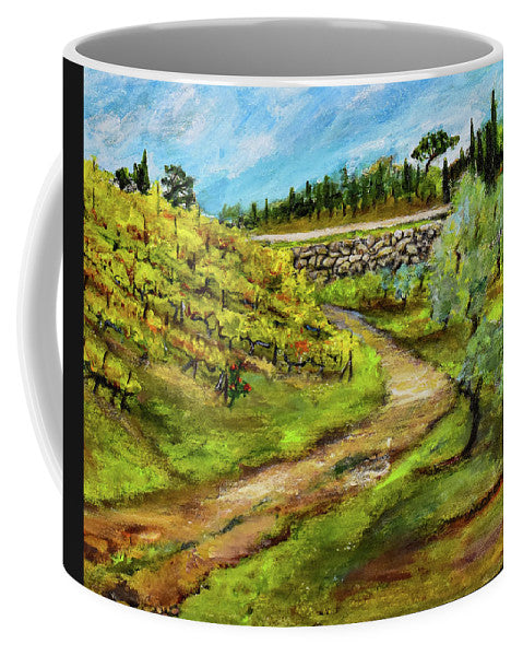 Vineyard Road - Tuscany, Italy 'en plein air - Mug