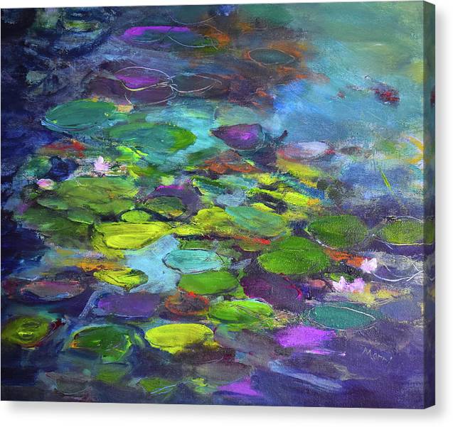Water Lilies, Shades of Purple - Canvas Print