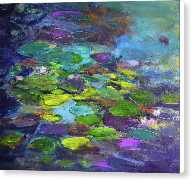 Water Lilies, Shades of Purple - Canvas Print