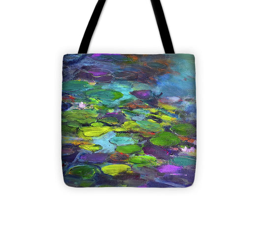 Water Lilies, Shades of Purple - Tote Bag