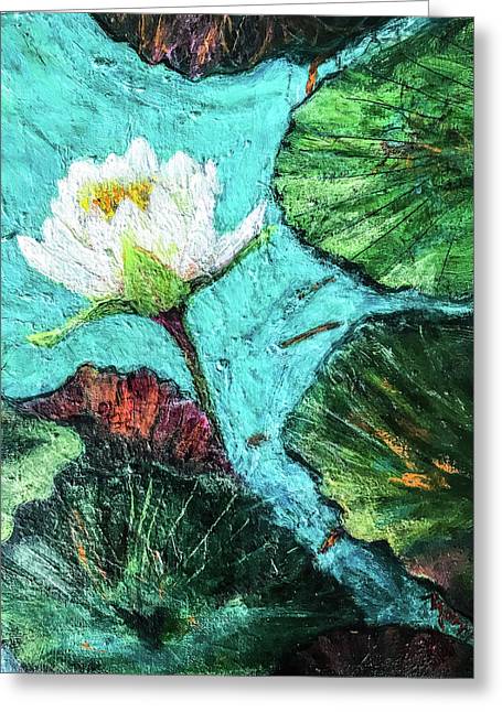 Water Lily Solo, #2 - Greeting Card
