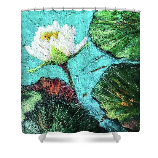 Water Lily Solo, #2 - Shower Curtain