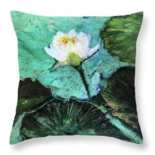 Water Lily, Solo #1 - Throw Pillow
