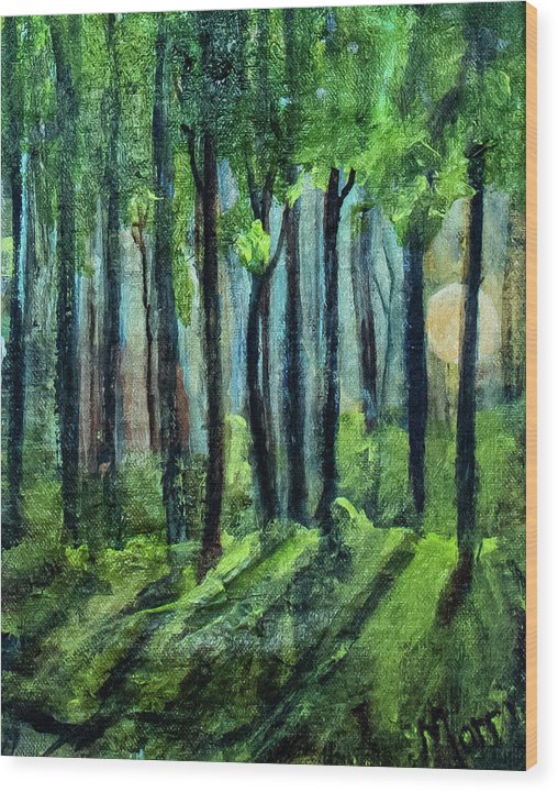 Woodland Moonrise - Wood Print