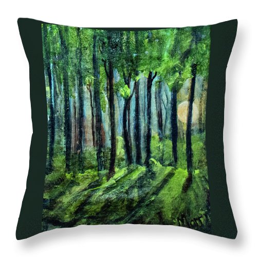 Woodland Moonrise - Throw Pillow