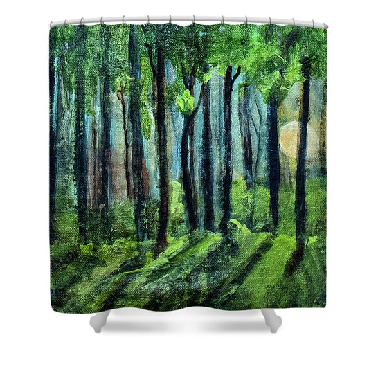 Woodland Moonrise - Shower Curtain