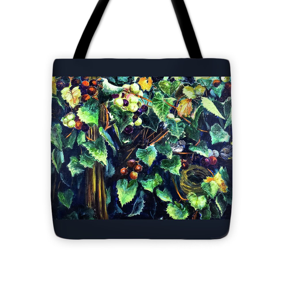 Yellow-rumped Warbler Within Muscadines - Tote Bag