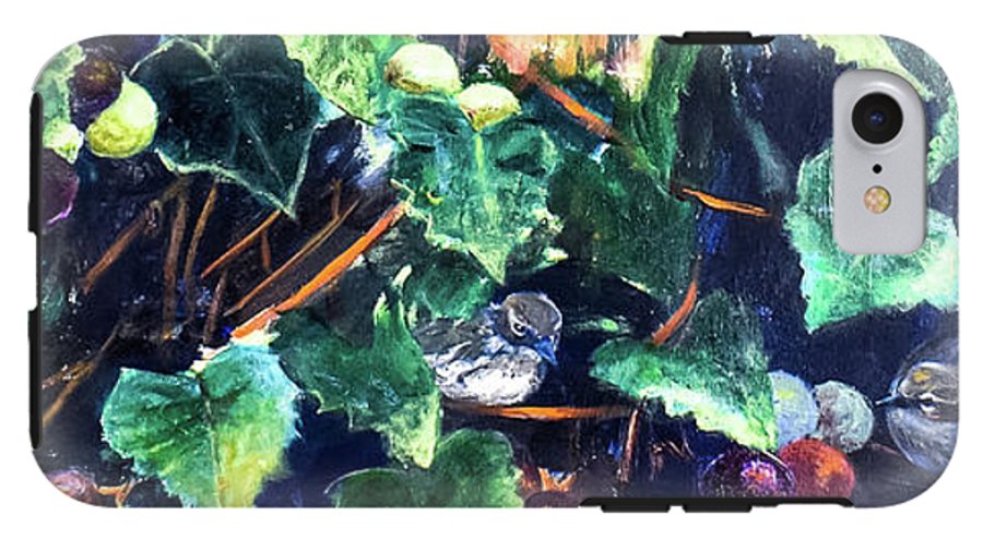 Yellow-rumped Warbler Within Muscadines - Phone Case